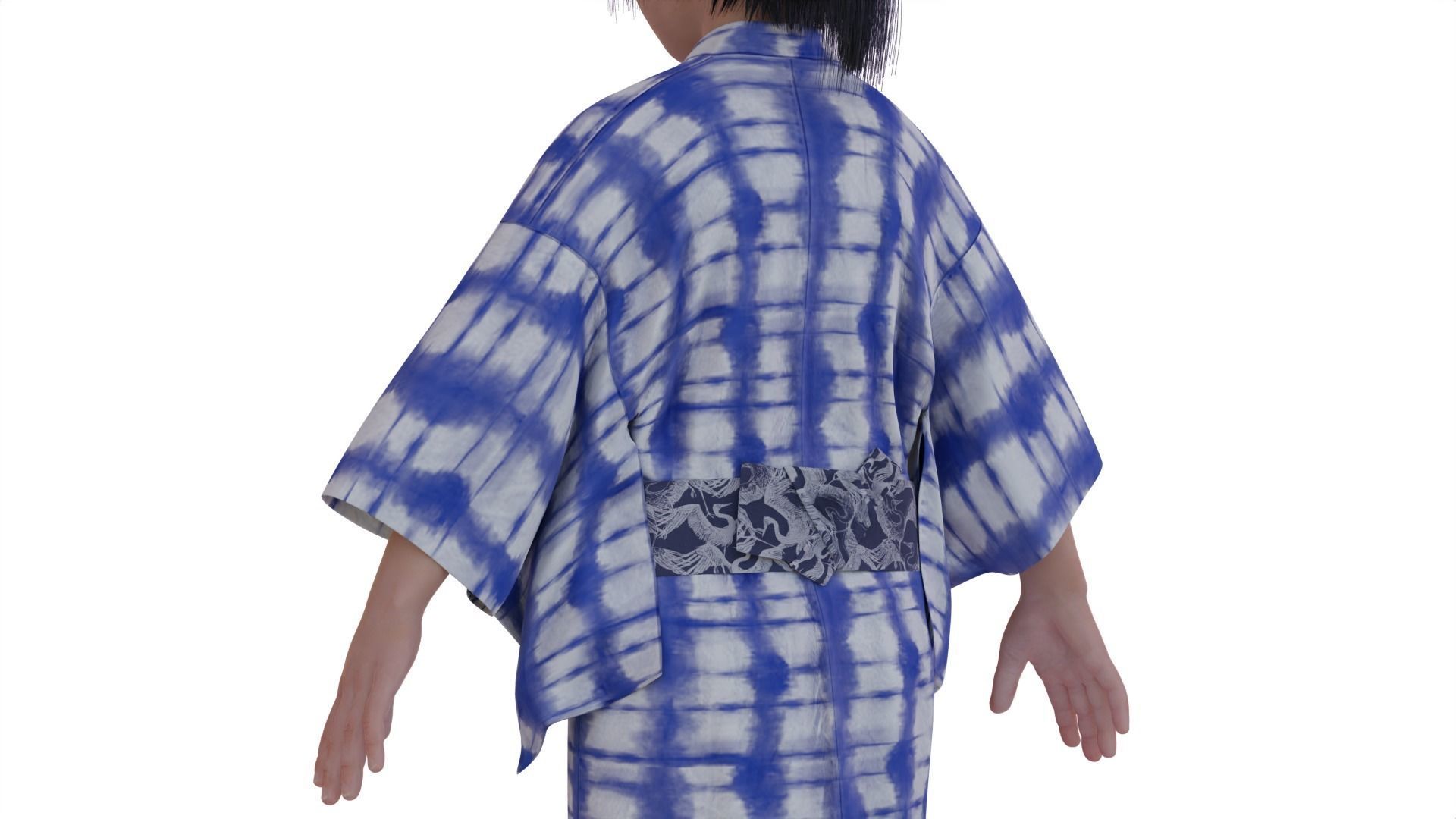 A Child Character in a Kimono LITTLE KANO Low-poly 3D model_11