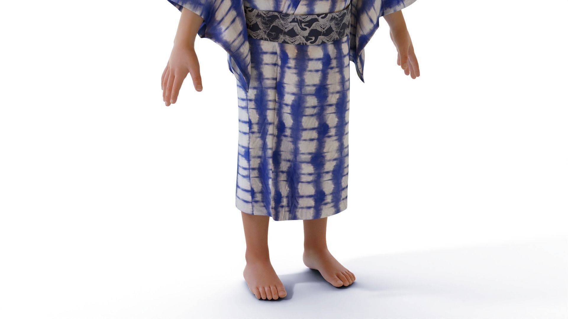 A Child Character in a Kimono LITTLE KANO Low-poly 3D model_10