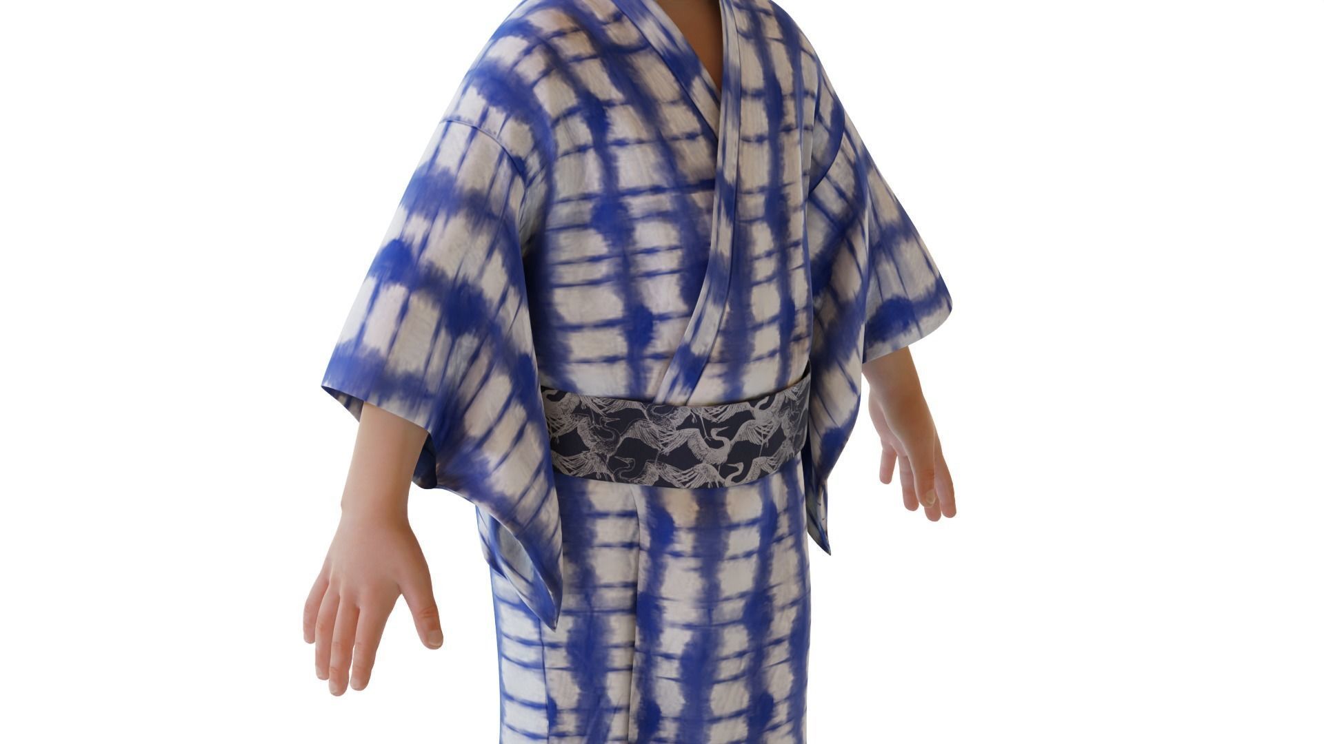 A Child Character in a Kimono LITTLE KANO Low-poly 3D model_9