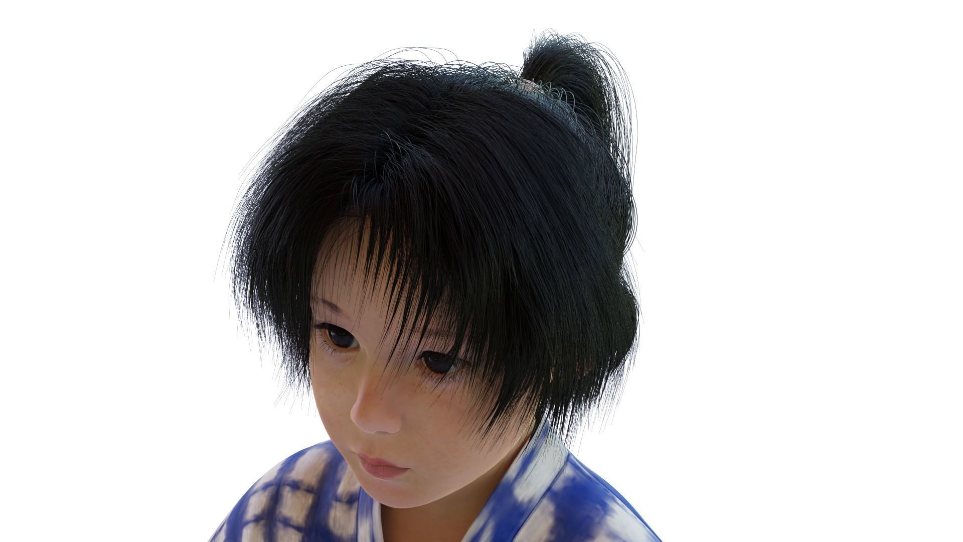 A Child Character in a Kimono LITTLE KANO Low-poly 3D model_4