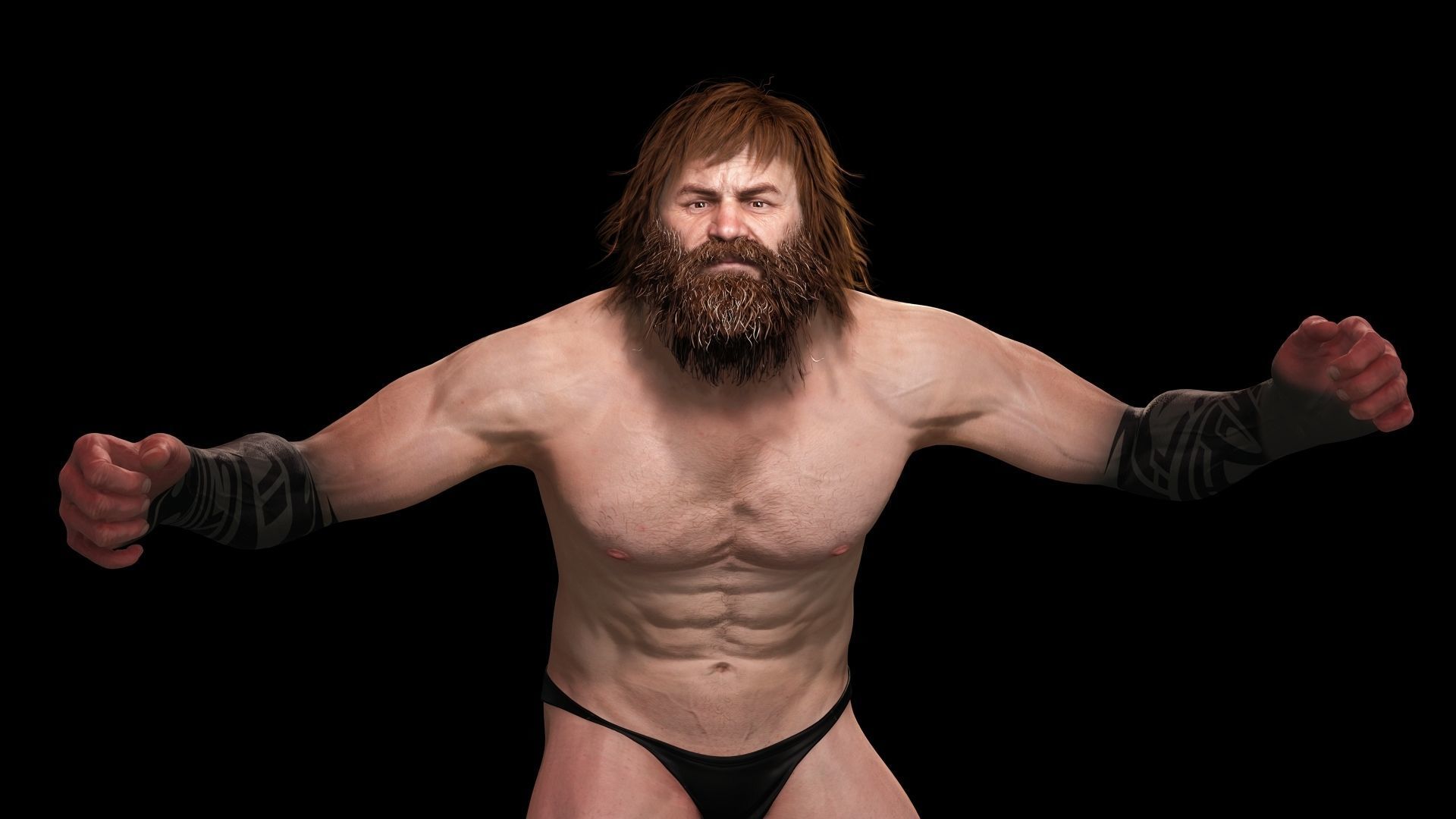 Viking Warrior Base Man Low-poly 3D model_8