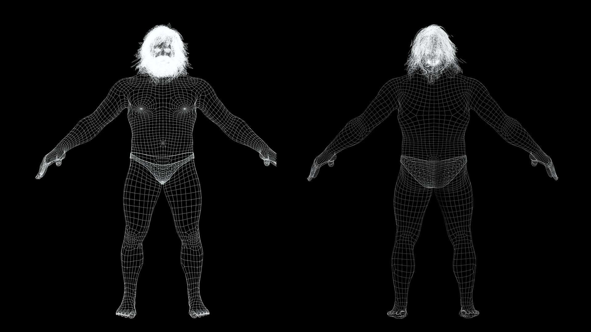 Viking Warrior Base Man Low-poly 3D model_11