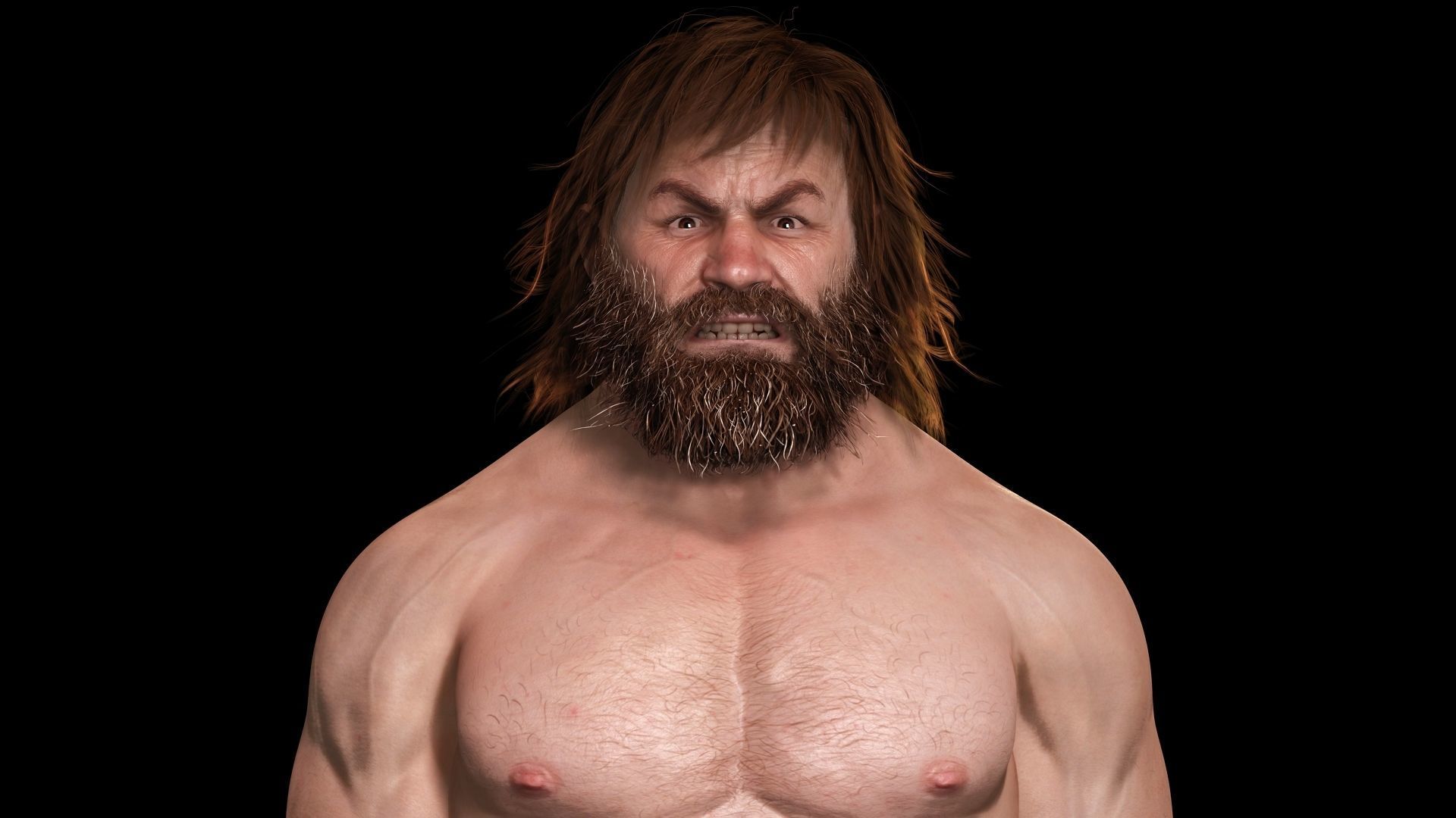 Viking Warrior Base Man Low-poly 3D model_4