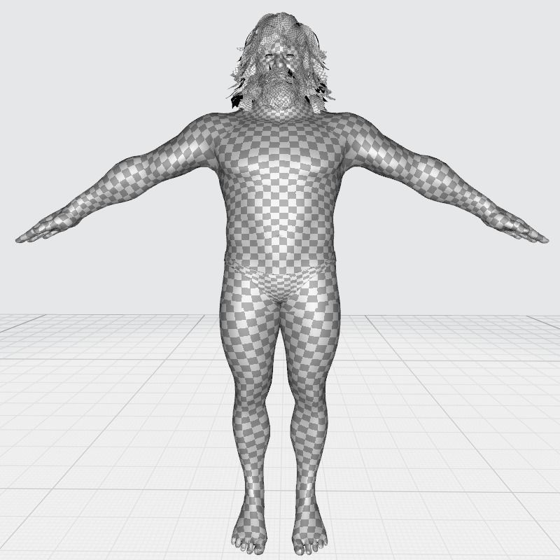 Viking Warrior Base Man Low-poly 3D model_15