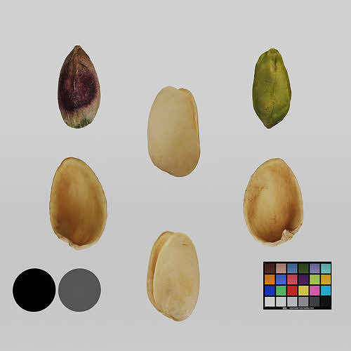 Pistachios Low-poly 3D model 3