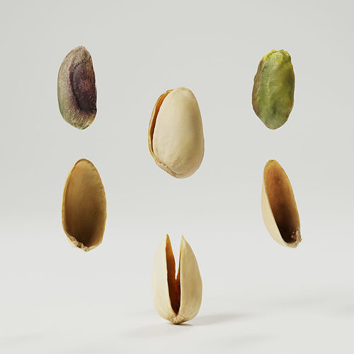 Pistachios Low-poly 3D model 6