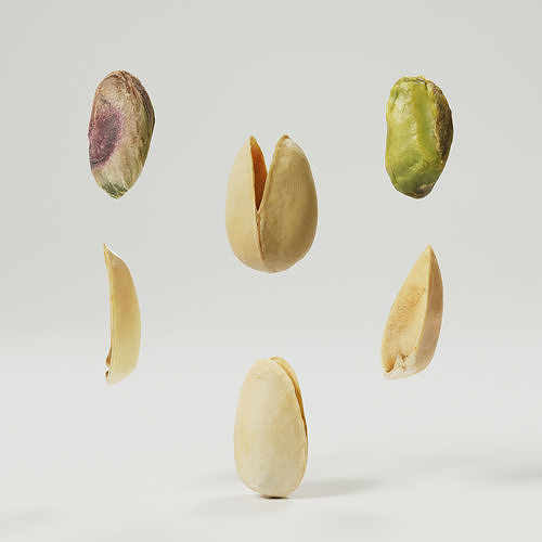 Pistachios Low-poly 3D model 7