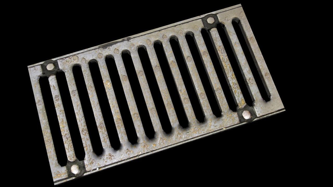 Drainage grate Free low-poly 3D model_1
