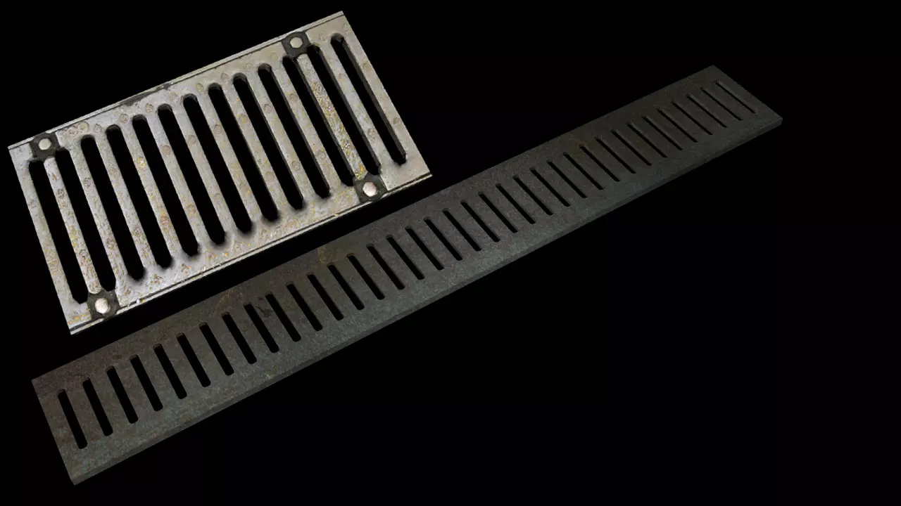 Drainage grate Free low-poly 3D model_0