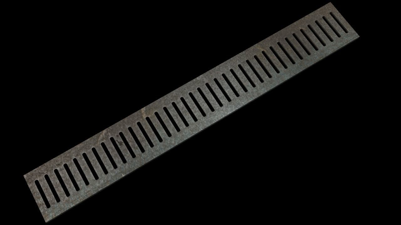 Drainage grate Free low-poly 3D model_4