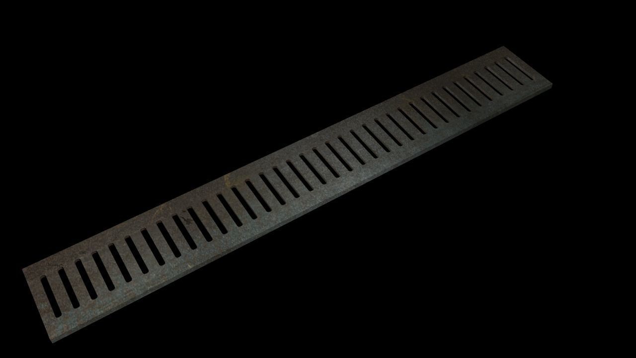 Drainage grate Free low-poly 3D model_5