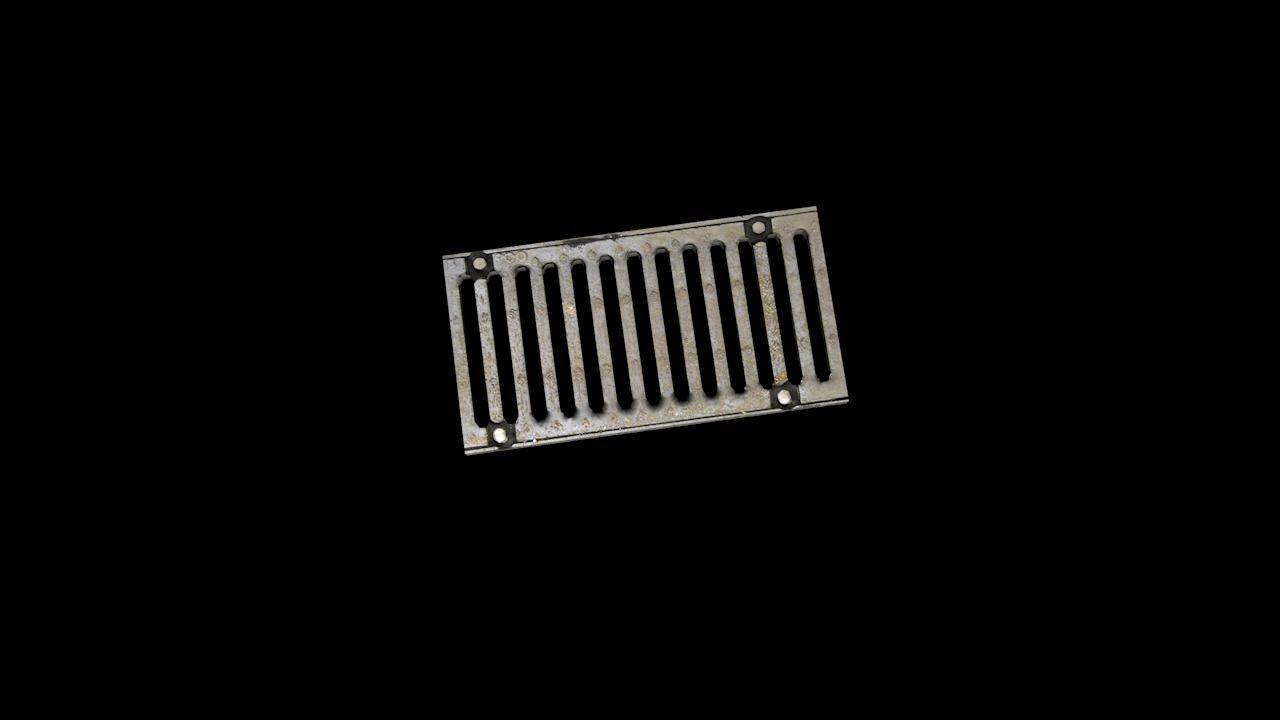 Drainage grate Free low-poly 3D model_2