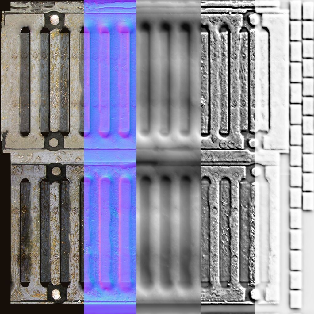 Drainage grate Free low-poly 3D model_8