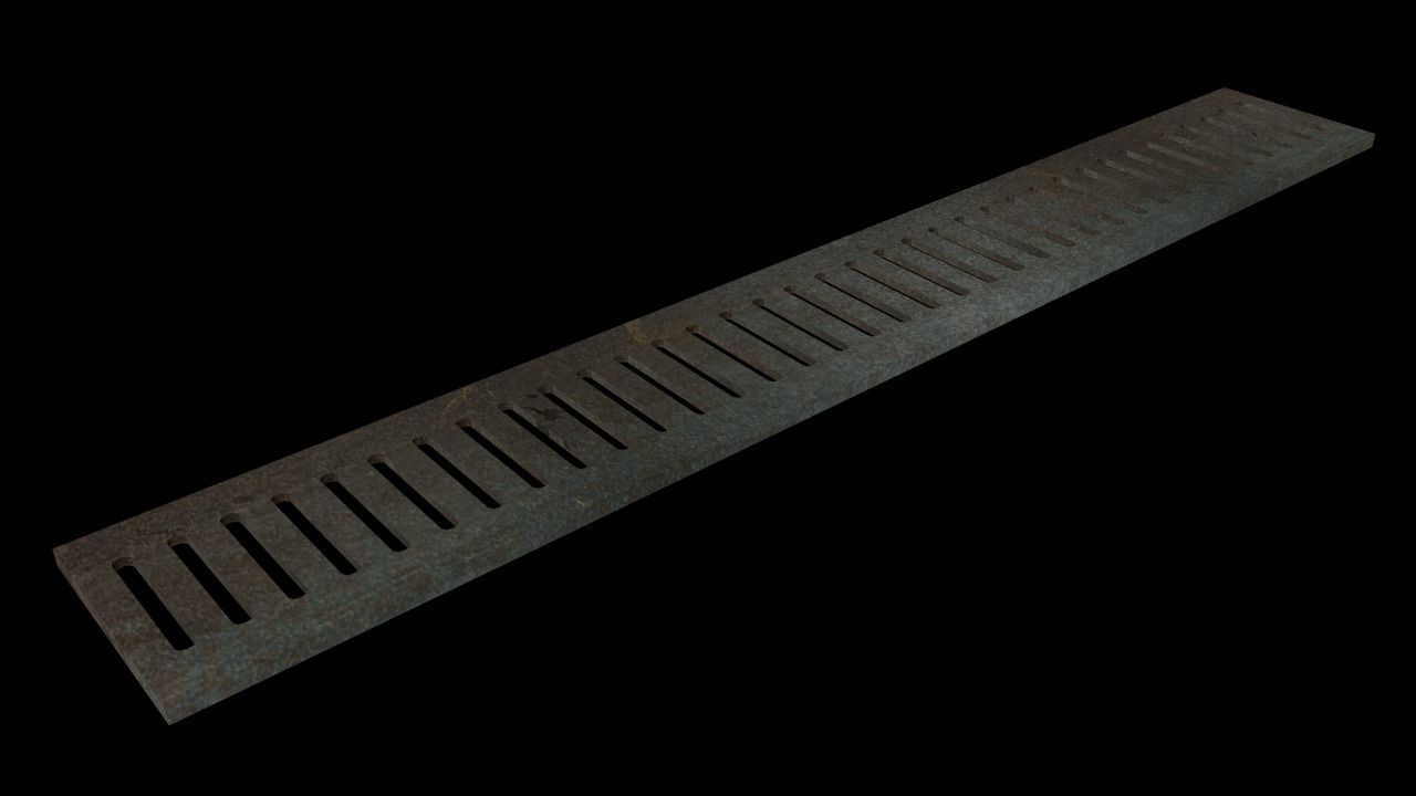 Drainage grate Free low-poly 3D model_3