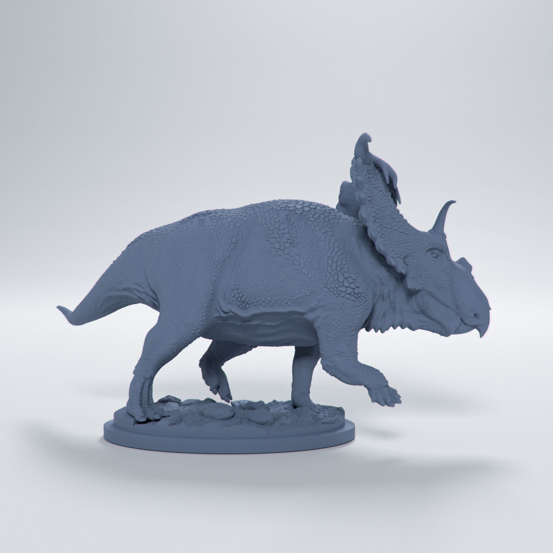 Kosmoceratops running 1-35 scale pre-supported dinosaur 3D print model_3