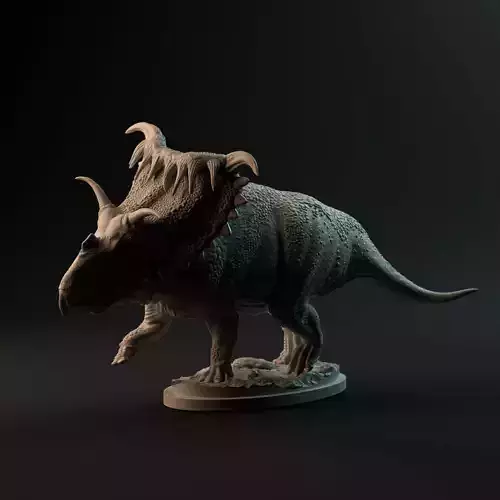 Kosmoceratops running 1-35 scale pre-supported dinosaur