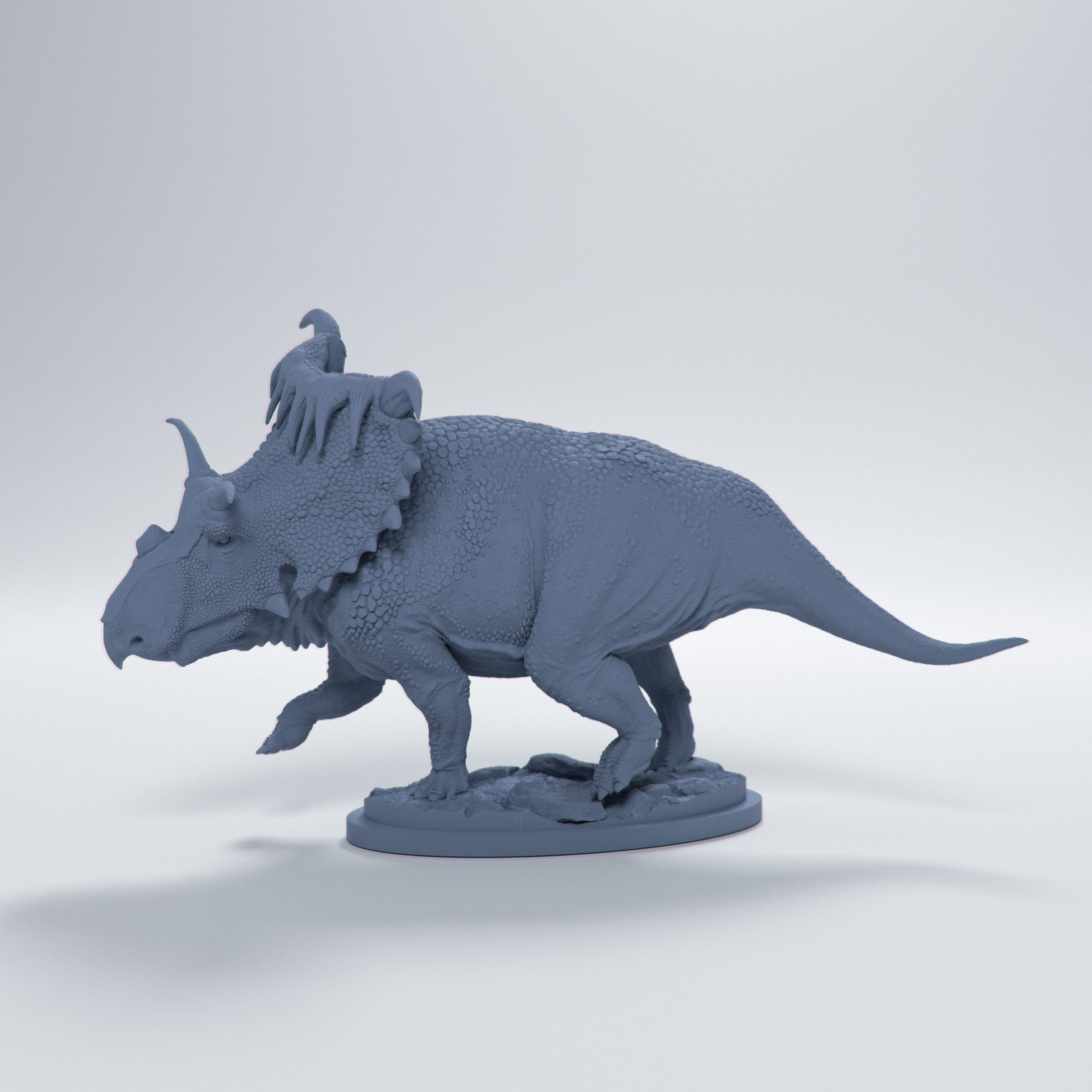 Kosmoceratops running 1-35 scale pre-supported dinosaur 3D print model_1