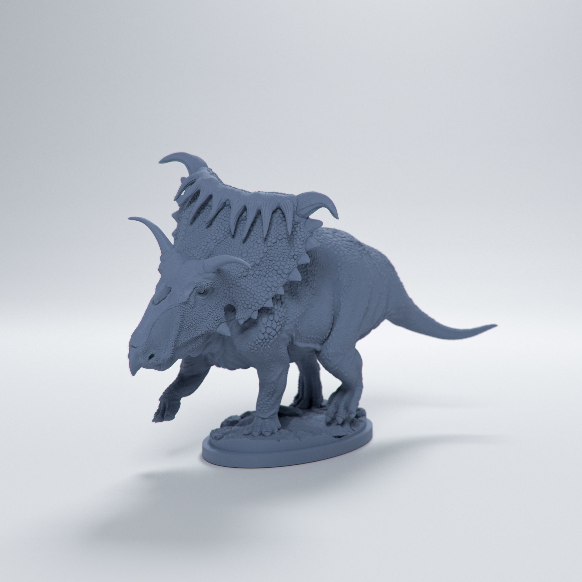 Kosmoceratops running 1-35 scale pre-supported dinosaur 3D print model_2