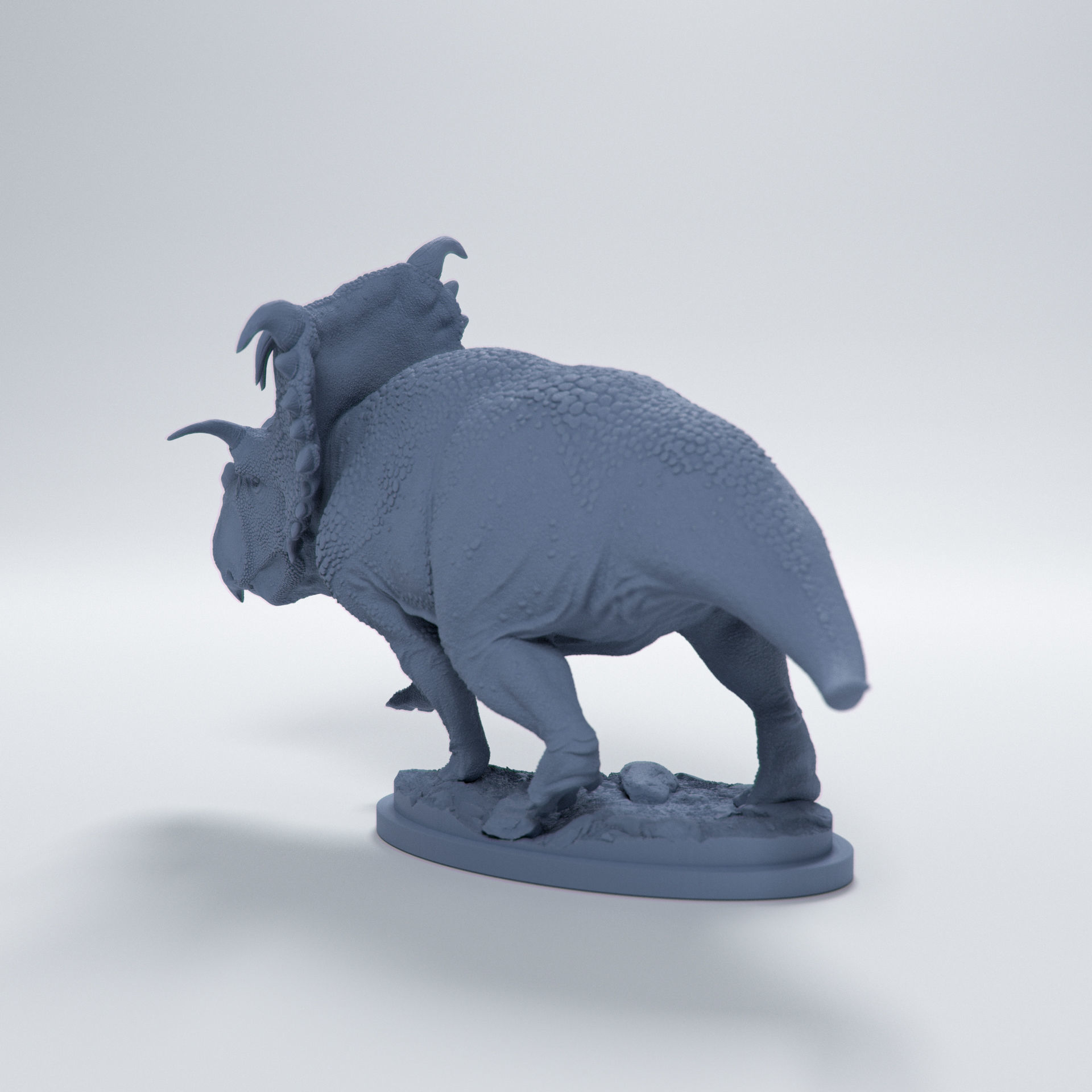 Kosmoceratops running 1-35 scale pre-supported dinosaur 3D print model_4