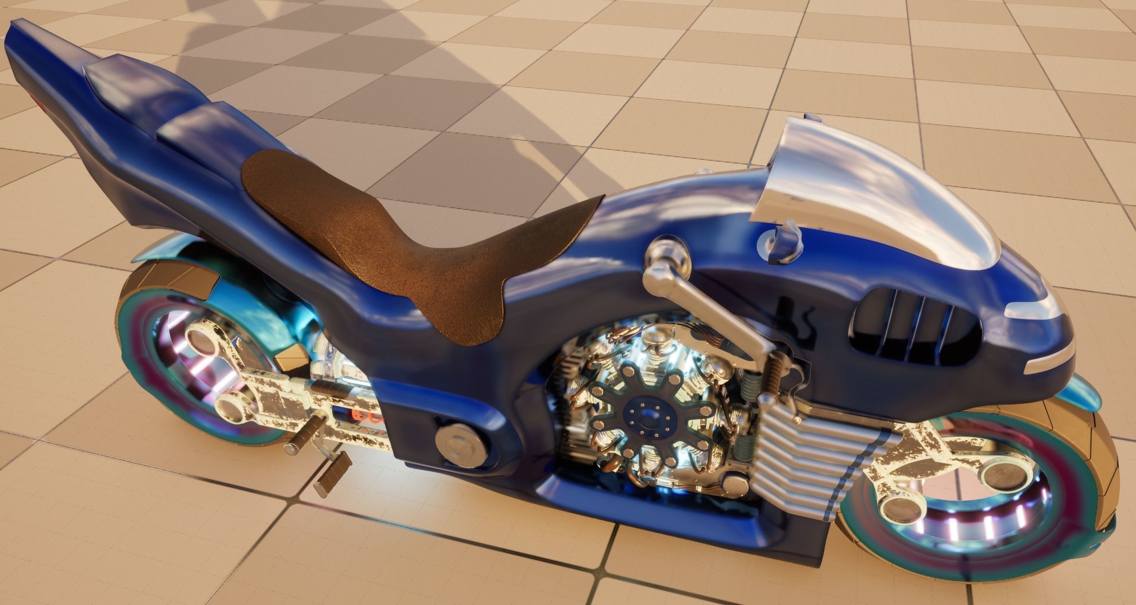 Sci Fi Motorcycle 3D model_3