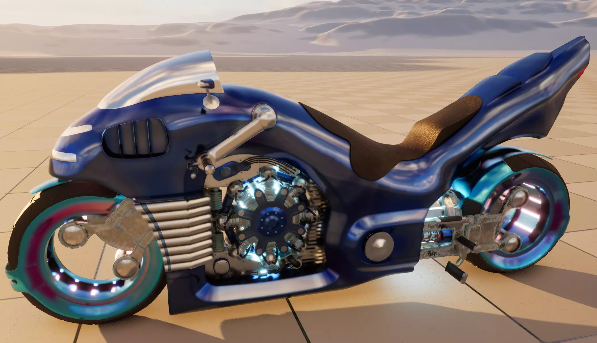 Sci Fi Motorcycle 3D model_0