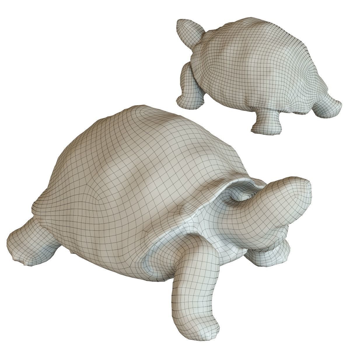 Deco Figurine Turtle Gold Medium 3D model_1