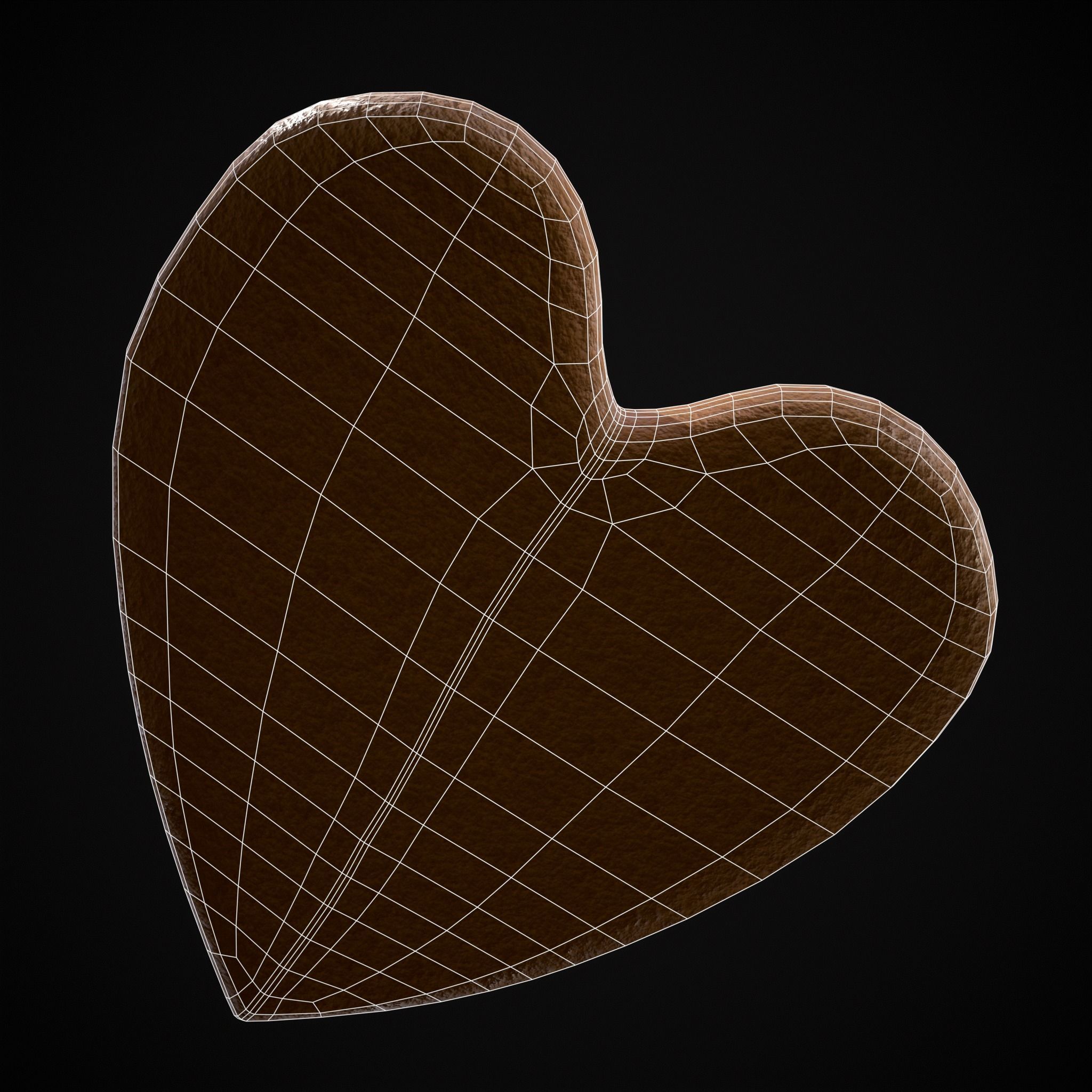 Key to my Heart Cookie Low-poly 3D model_16