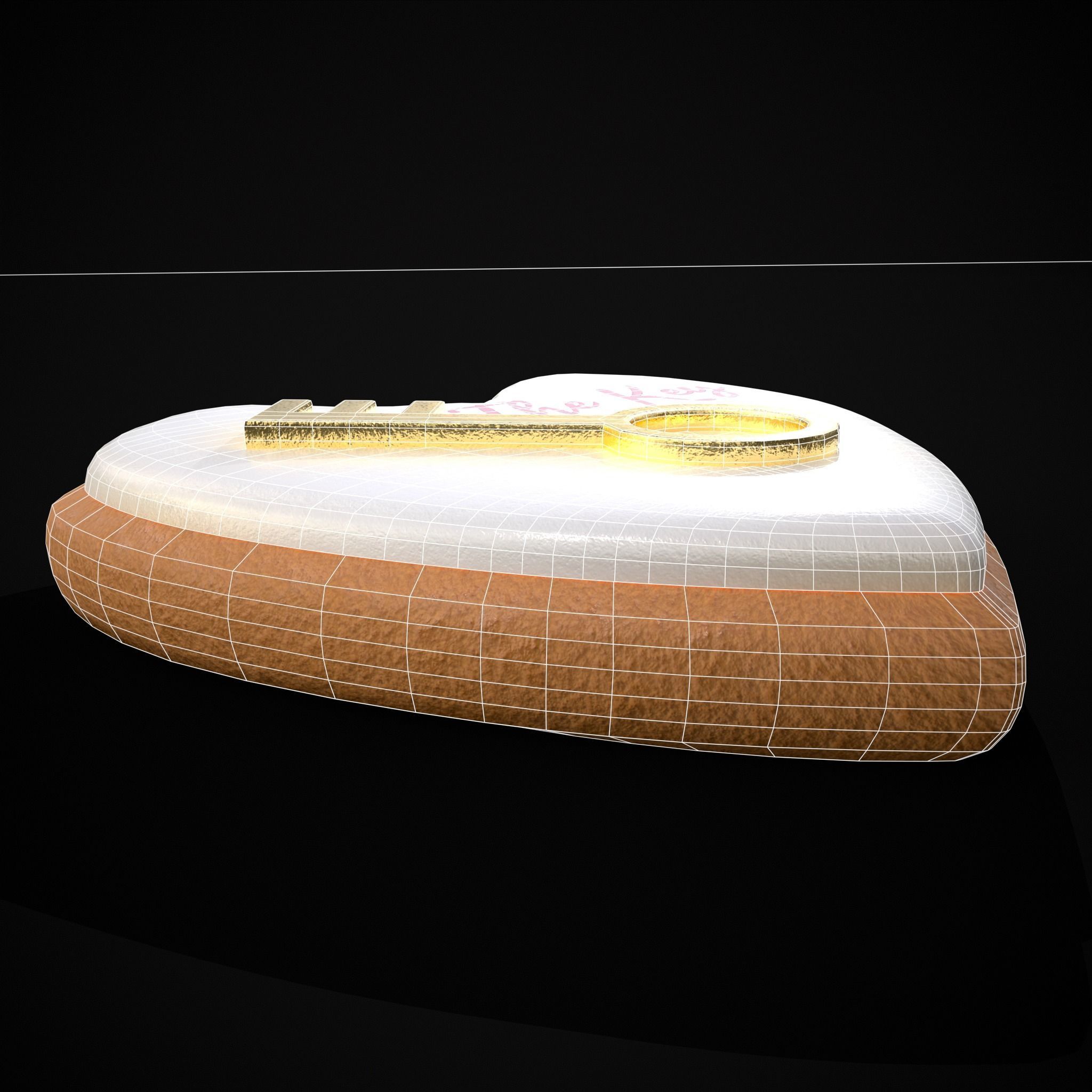 Key to my Heart Cookie Low-poly 3D model_14