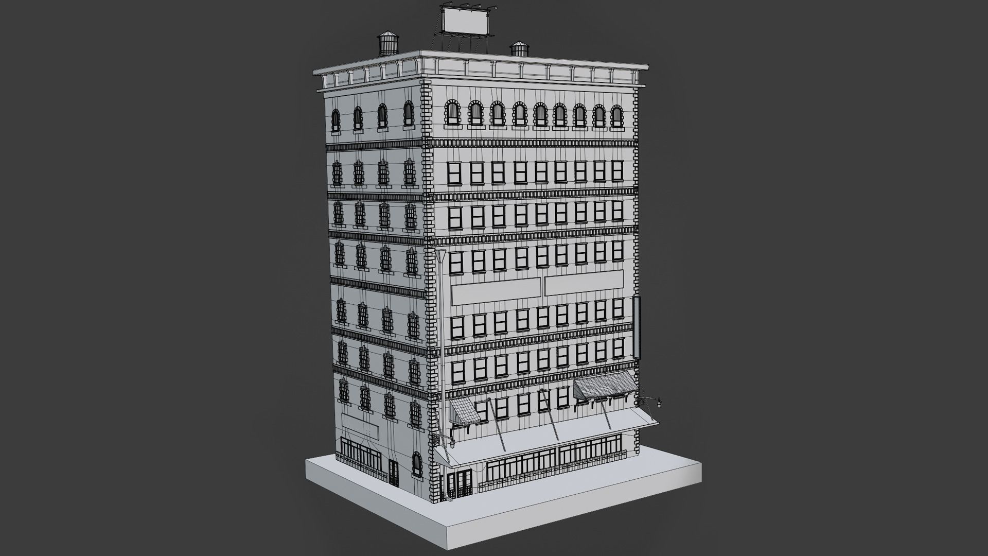 7-10 Old New york buildings Garage 1930 3D model_7