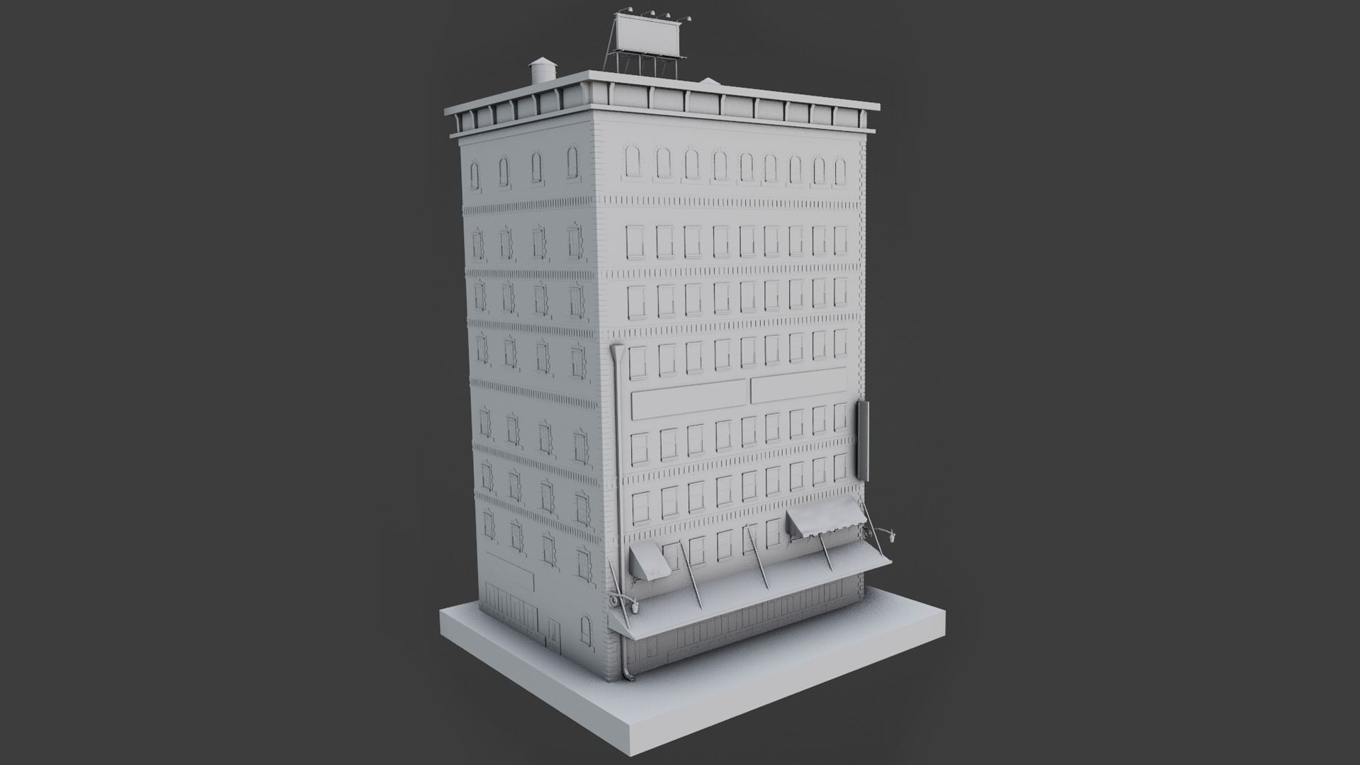 7-10 Old New york buildings Garage 1930 3D model_6