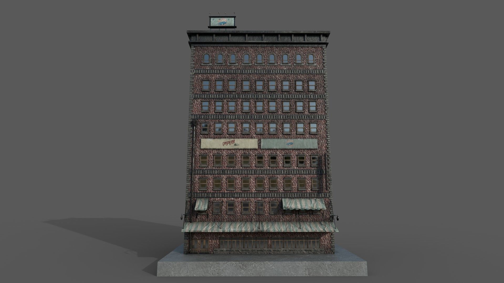 7-10 Old New york buildings Garage 1930 3D model_1