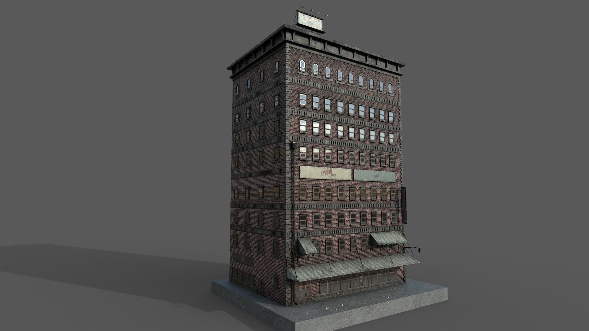 7-10 Old New york buildings Garage 1930 3D model_2
