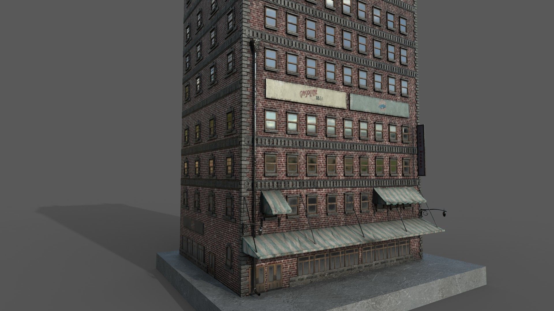 7-10 Old New york buildings Garage 1930 3D model_3