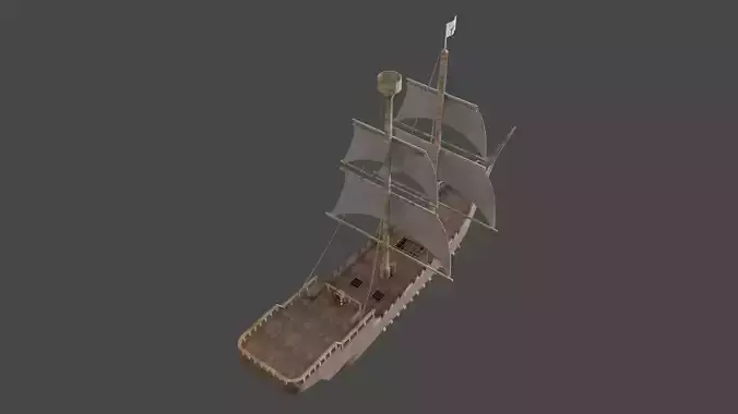 old Ship pbr Low-poly 3D model
