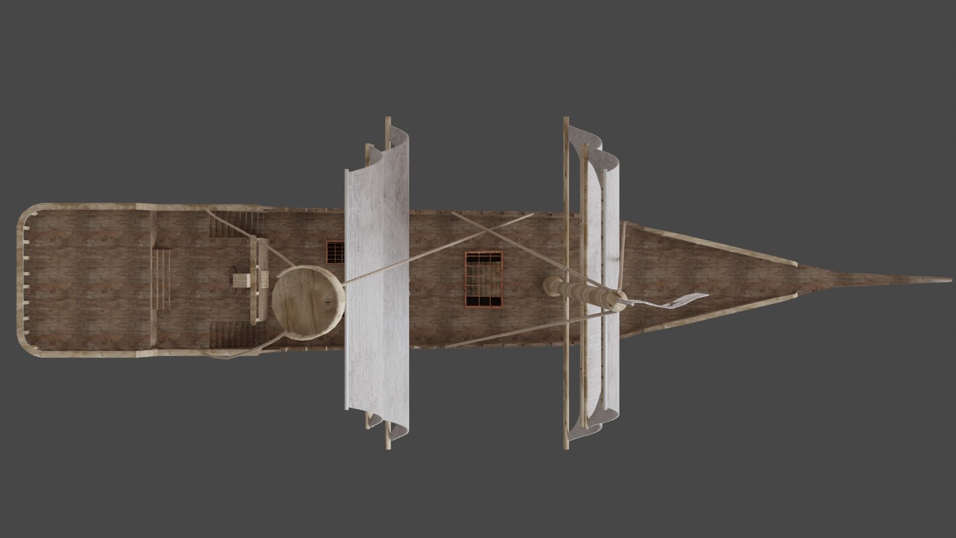old Ship pbr Low-poly 3D model_5