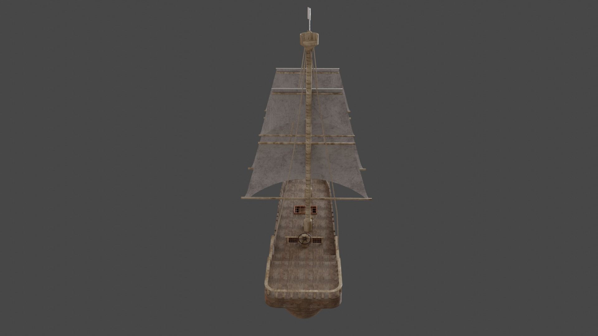 old Ship pbr Low-poly 3D model_3