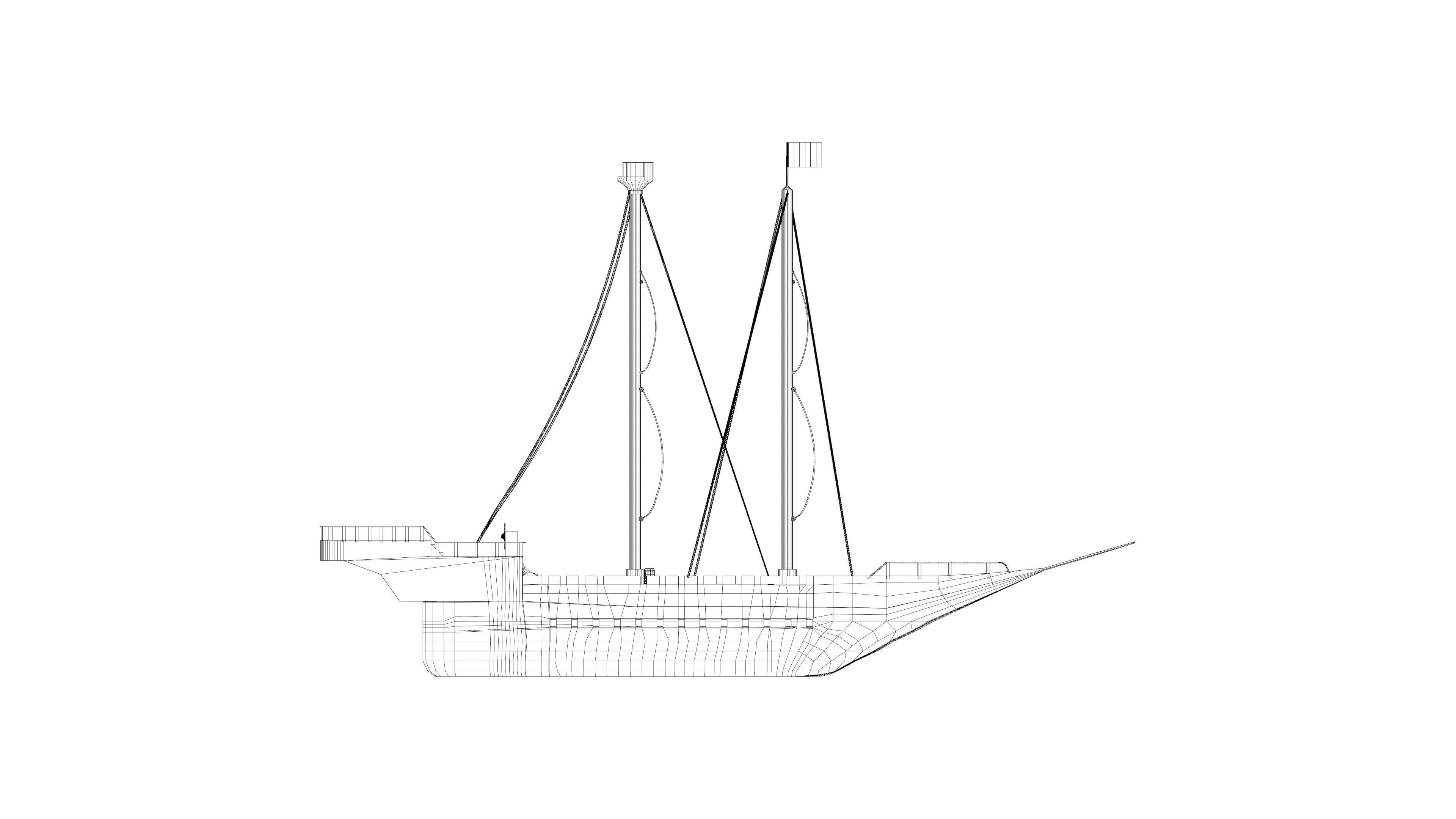 old Ship pbr Low-poly 3D model_11