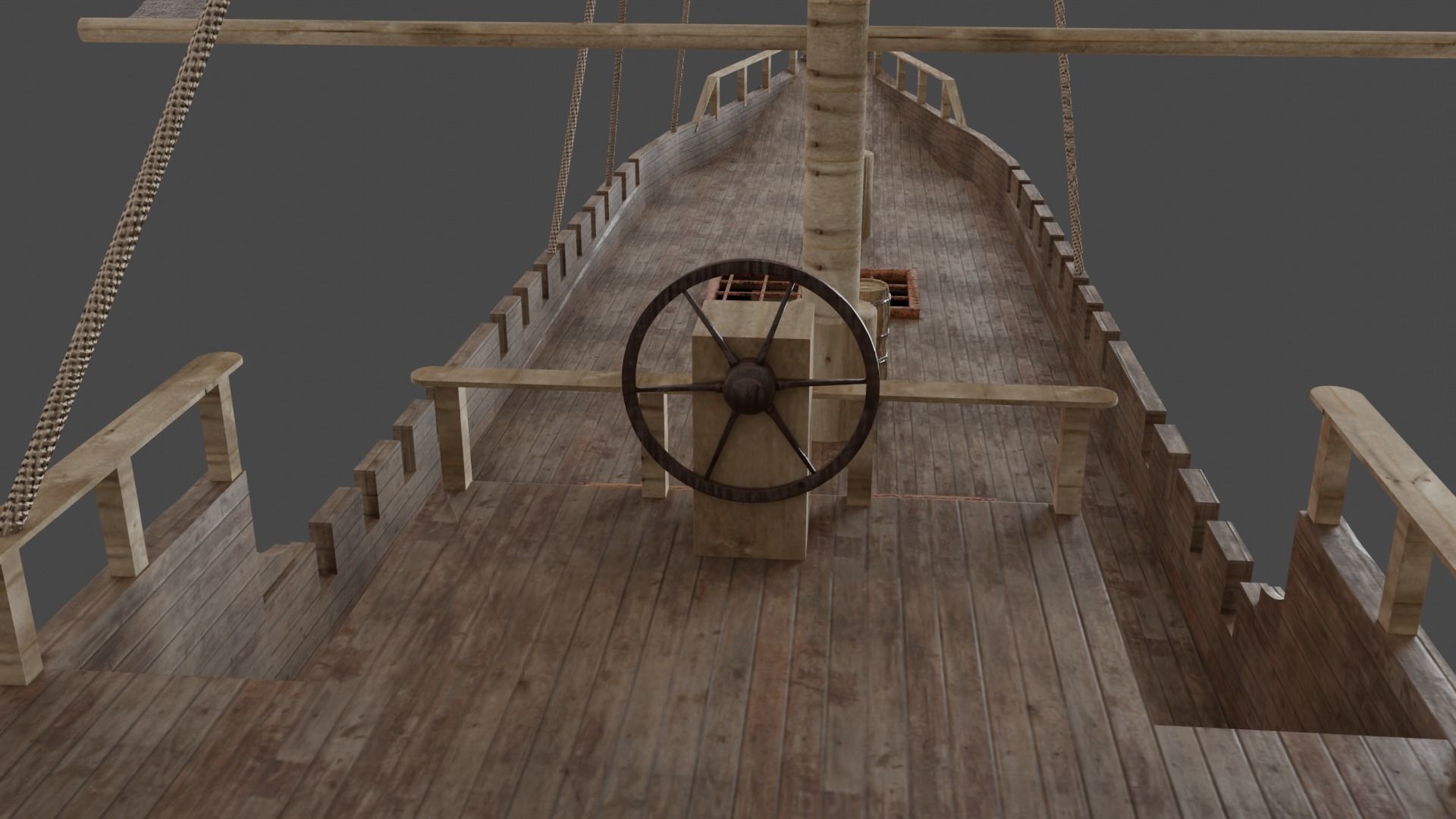 old Ship pbr Low-poly 3D model_7