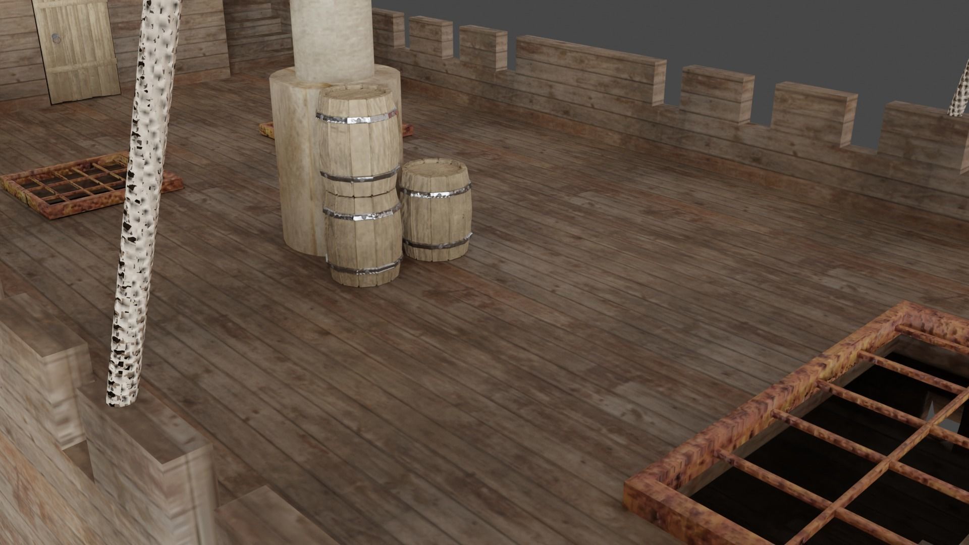 old Ship pbr Low-poly 3D model_6