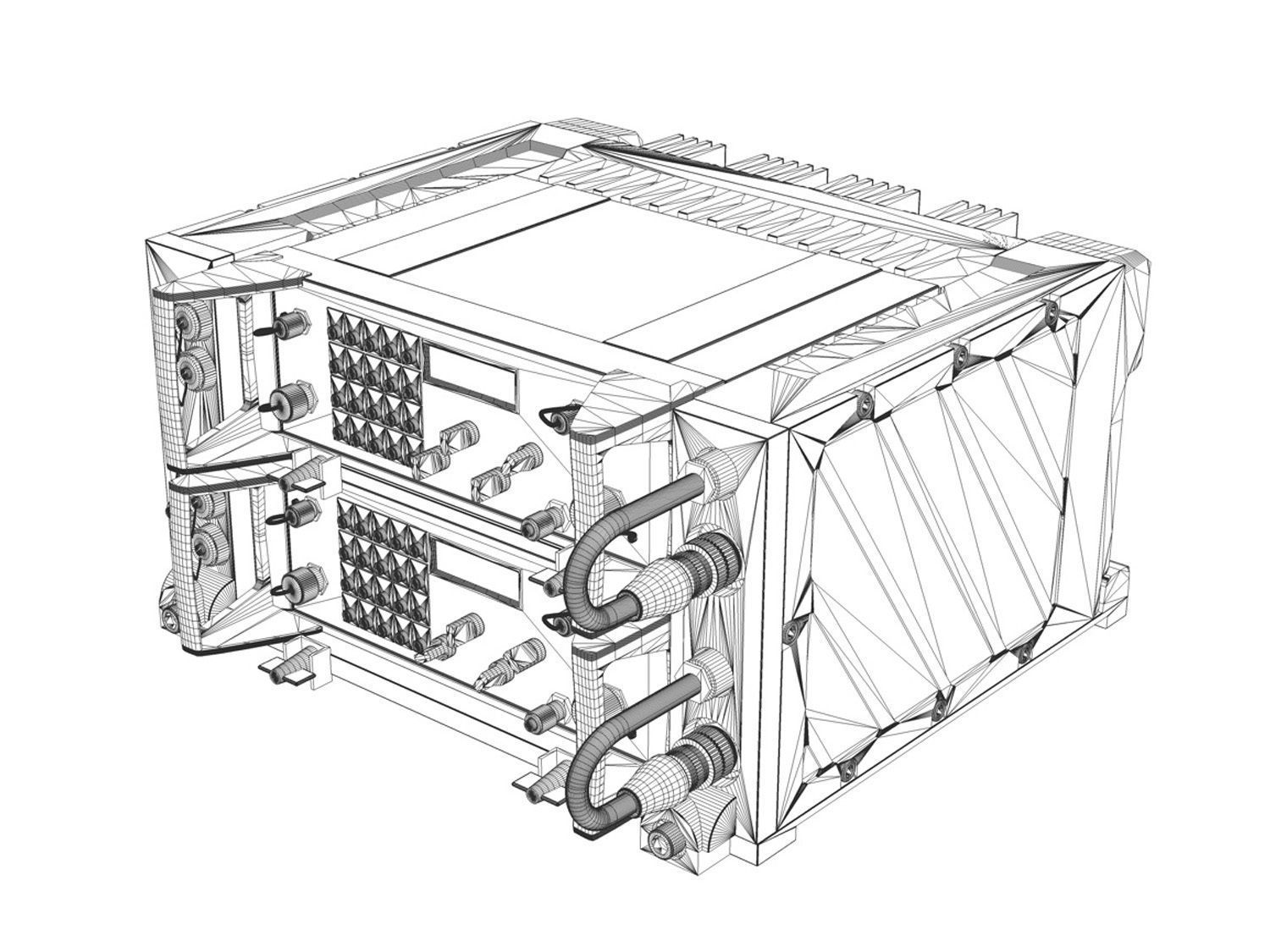 UHF VHF Military radio system 3D model_9