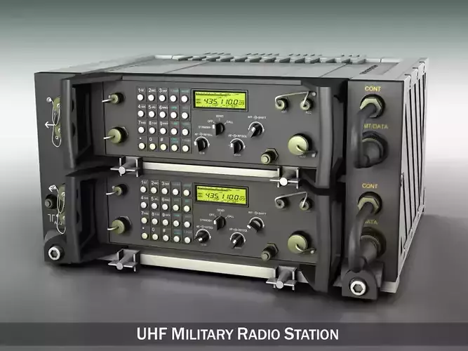 UHF VHF Military radio system 3D model UHF VHF Military radio system 3D model