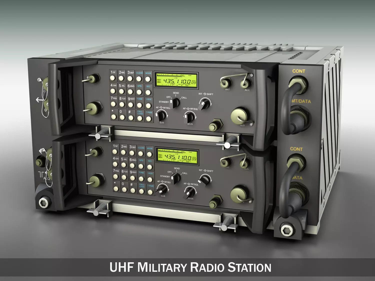 UHF VHF Military radio system 3D model_0