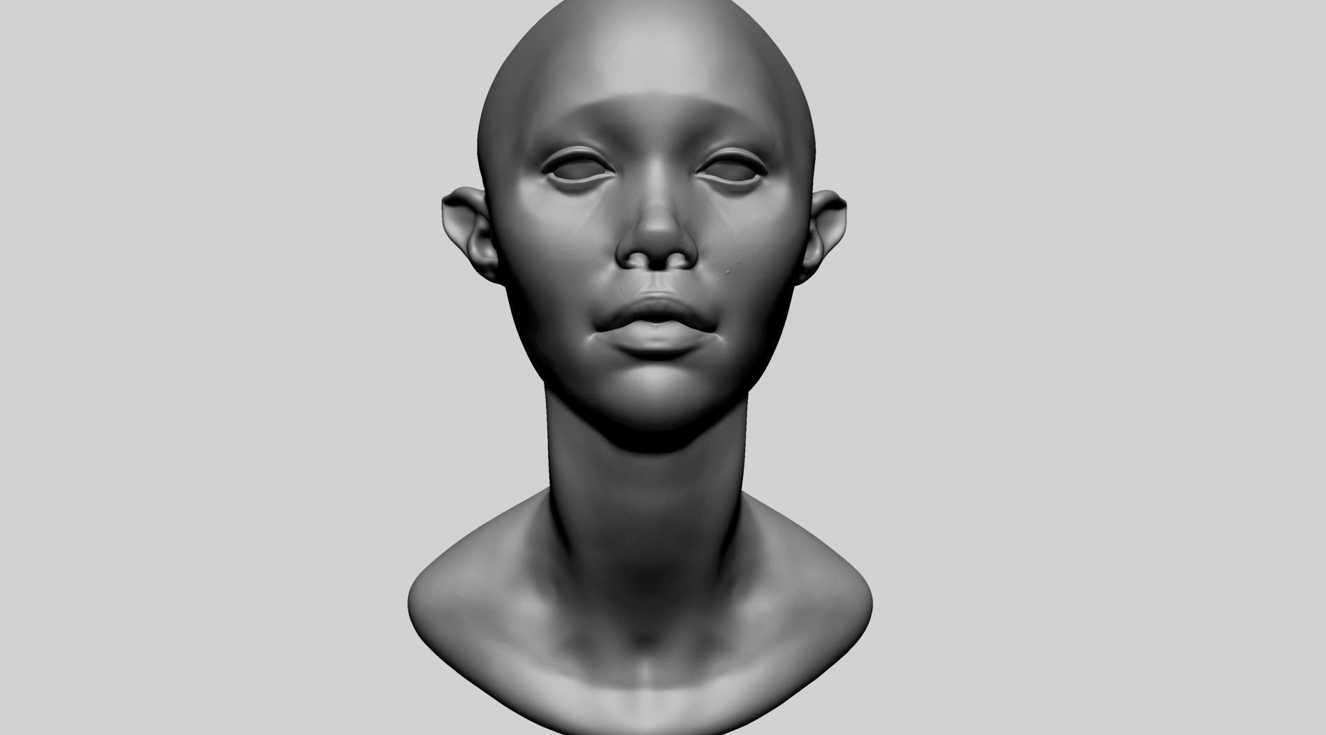 Female Head D 3D model_6