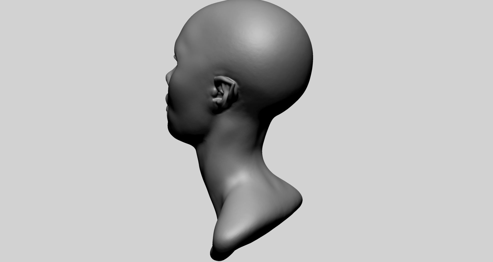 Female Head D 3D model_4