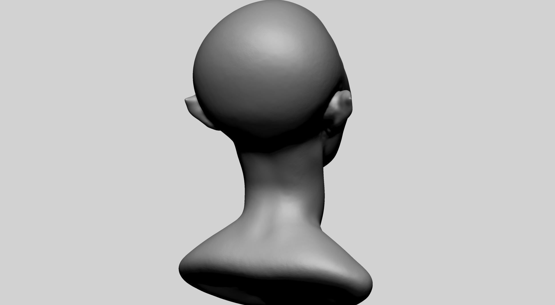 Female Head D 3D model_2