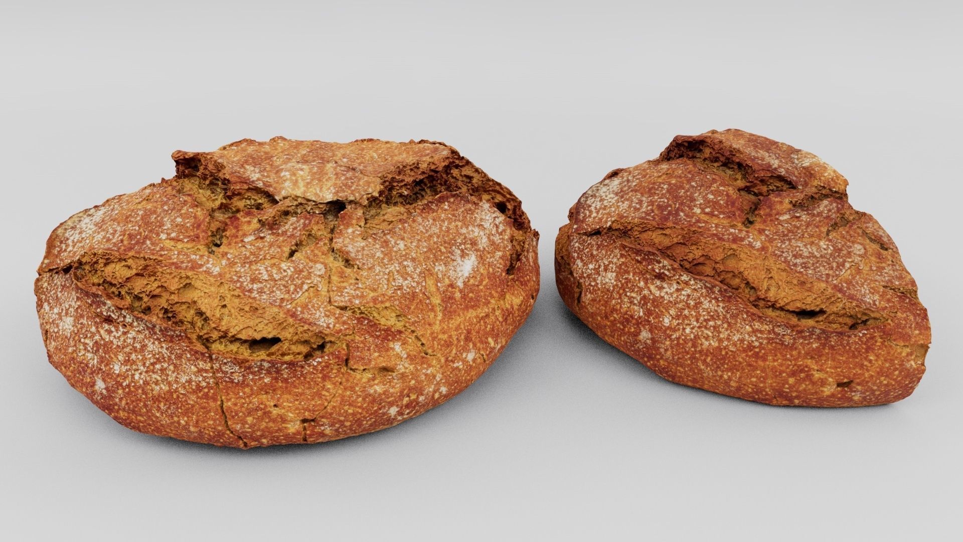 loaf of bread cut in half Low-poly 3D model_4