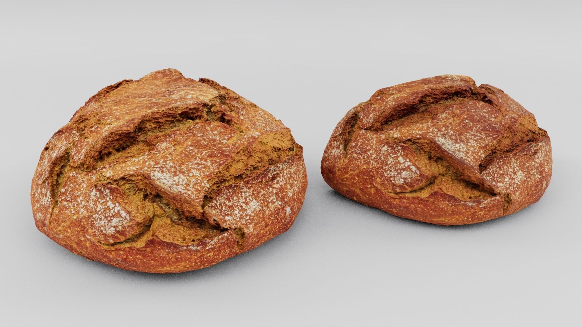loaf of bread cut in half Low-poly 3D model_3