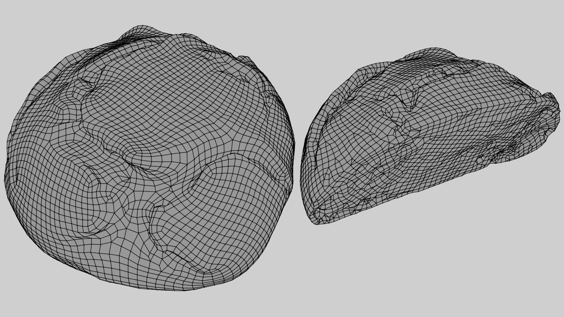 loaf of bread cut in half Low-poly 3D model_8