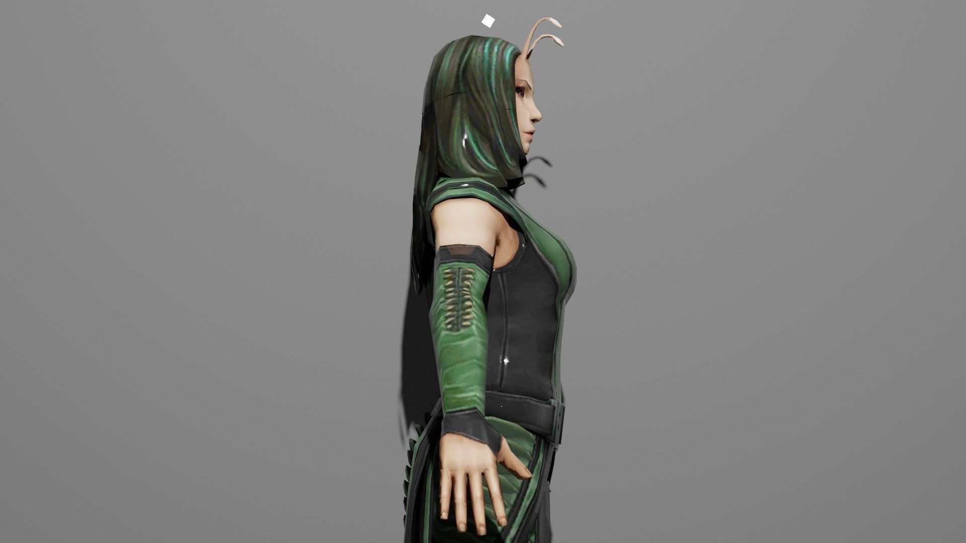 Mantis woman costume 3D model_3