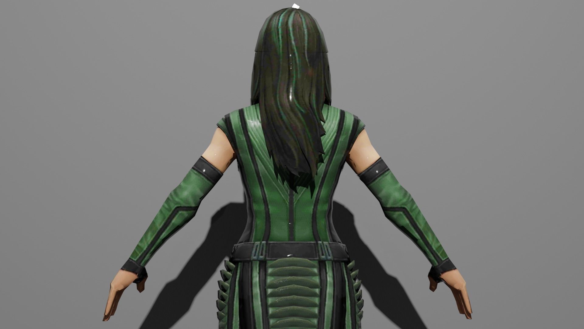 Mantis woman costume 3D model_5
